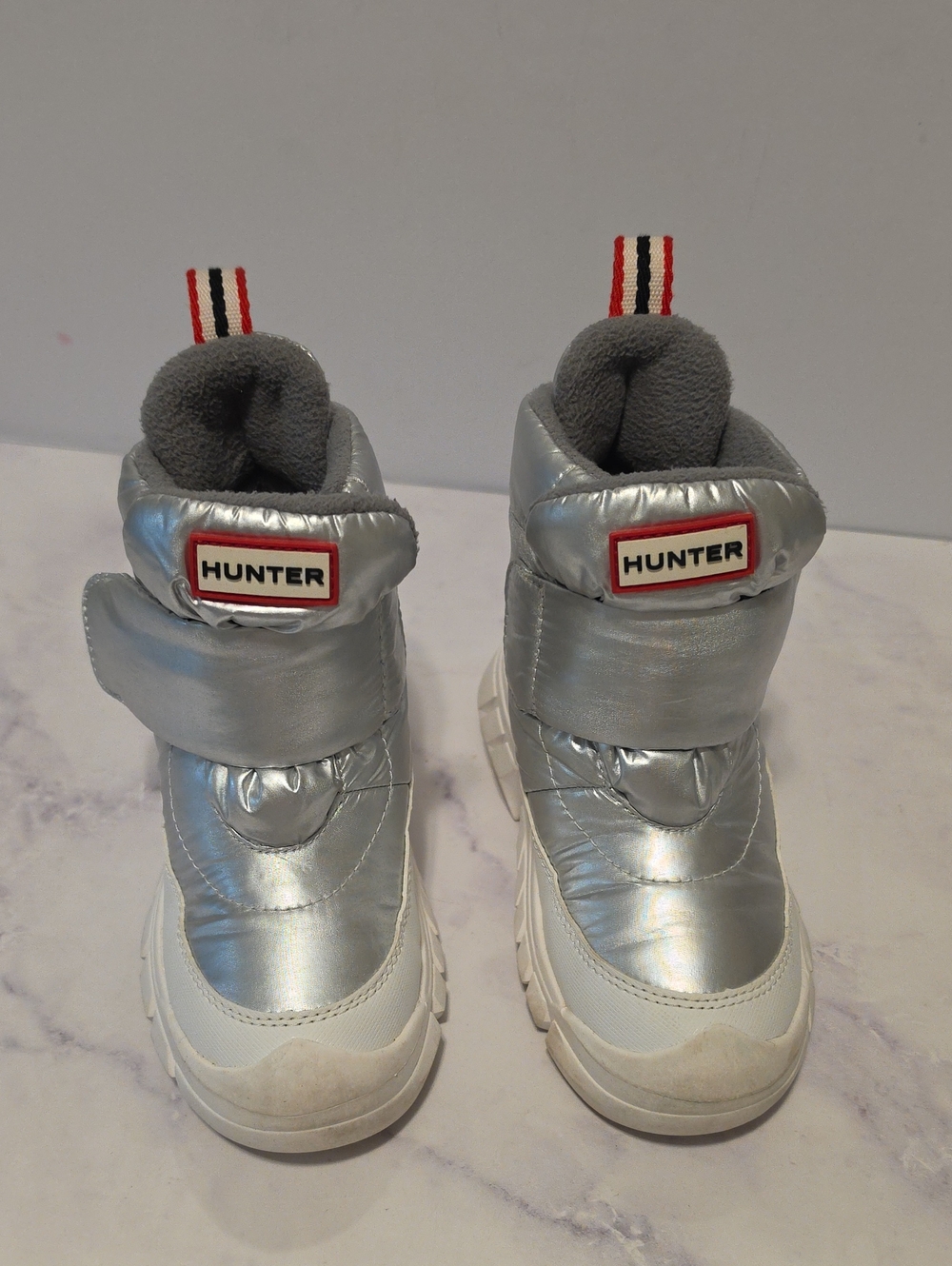 Hunter Kids' Silver Puffer Winter Boots